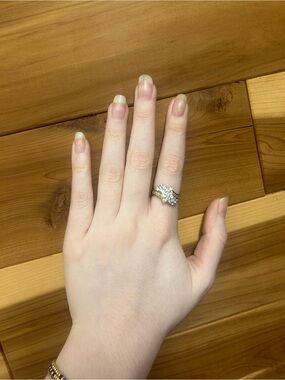 Sparkling White Cubic Zirconia Gold Plated Cluster Ring